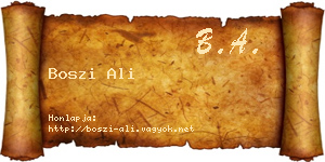 Boszi Ali névjegykártya